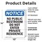 Signmission No Public Restroom Do Not Enter OSHA Notice Sign, Plastic, 10in W x 14in L, 2PK OS-2PACK-NS-P-1014-V-14765 - alternate 5